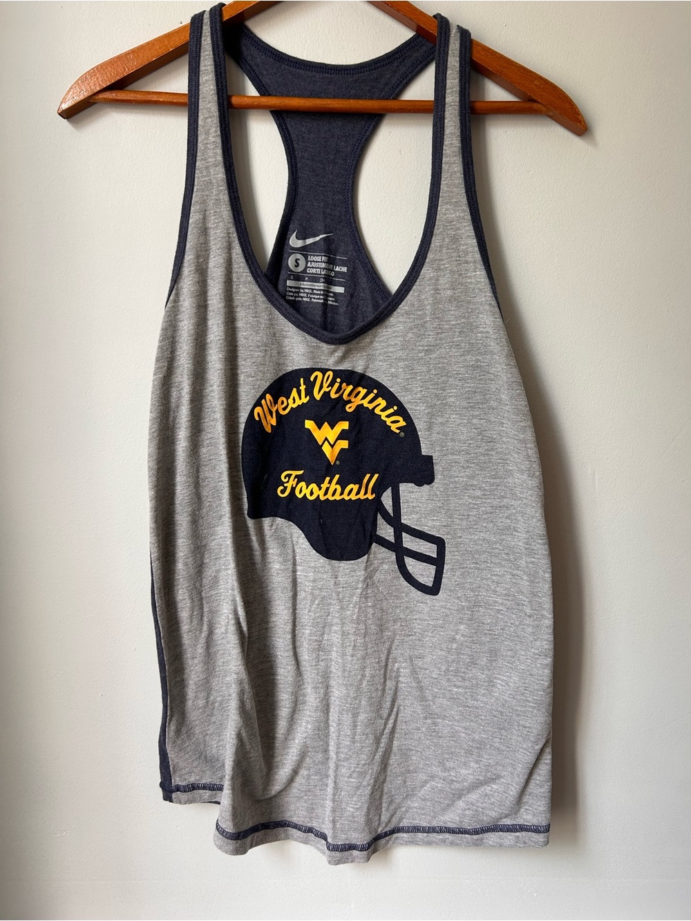 Nike West Virginia Mountaineers Women’s racerback tank top Football Helmet Small